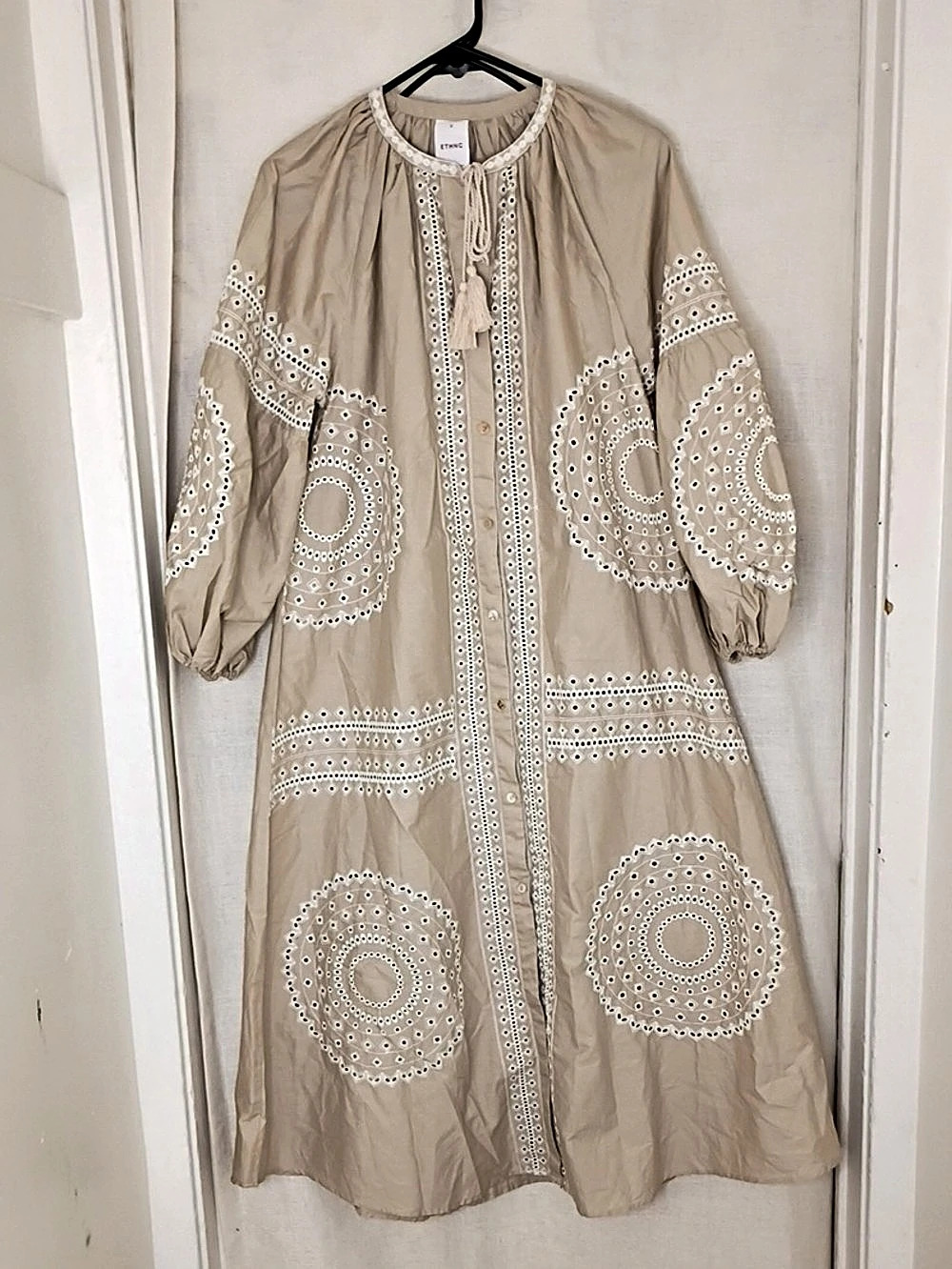 ETHNC Embroidered Maxi Dress Brown Small